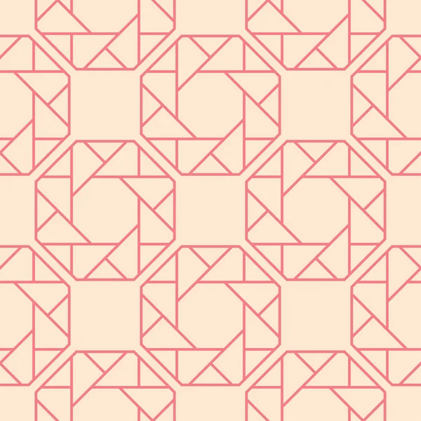 Kırmızı ve bej geometrik süsleme. Web, Tekstil ve duvar kağıtları için seamless modeli