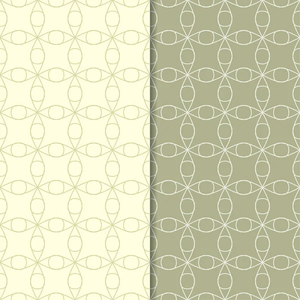 Zeytin yeşili geometrik süsler. Web, Tekstil ve duvar kağıtları için dikişsiz desen seti