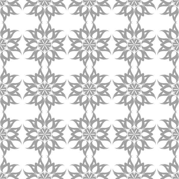 Beyaz ve gri çiçek süsleme. Tekstil ve duvar kağıtları için seamless modeli