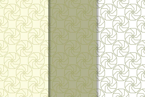 Zeytin yeşili ve web, Tekstil ve duvar kağıtları için geometrik Dikişsiz desen beyaz set