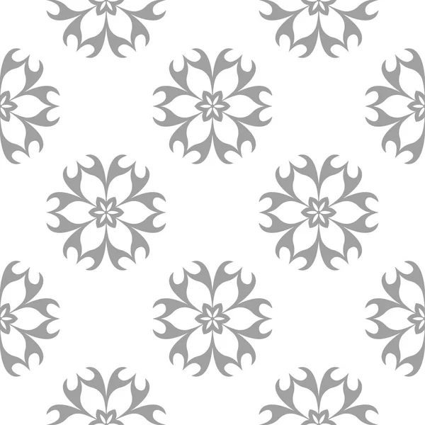 Beyaz ve gri çiçek süsleme. Tekstil ve duvar kağıtları için seamless modeli