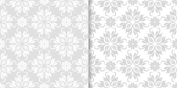 Işık gri çiçek süs tasarımlar. Tekstil ve duvar kağıtları için dikişsiz desen seti