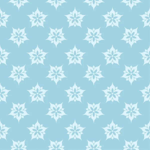 Padrão Floral Branco Fundo Azul Ornamento Sem Costura Para Têxteis — Vetor de Stock