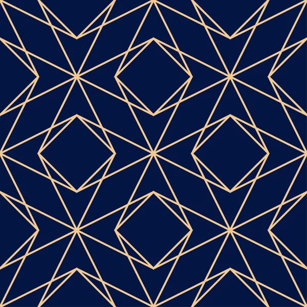 Koyu mavi zemin üzerine altın geometrik yazdır. Web, Tekstil ve duvar kağıtları için seamless modeli