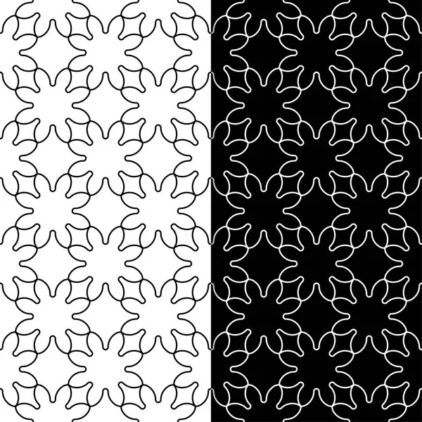 Geometrik süsler kümesi. Web, Tekstil ve duvar kağıtları için siyah ve beyaz Dikişsiz desen