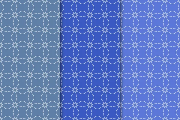 Web, Tekstil ve duvar kağıtları için geometrik Dikişsiz desen mavi seti