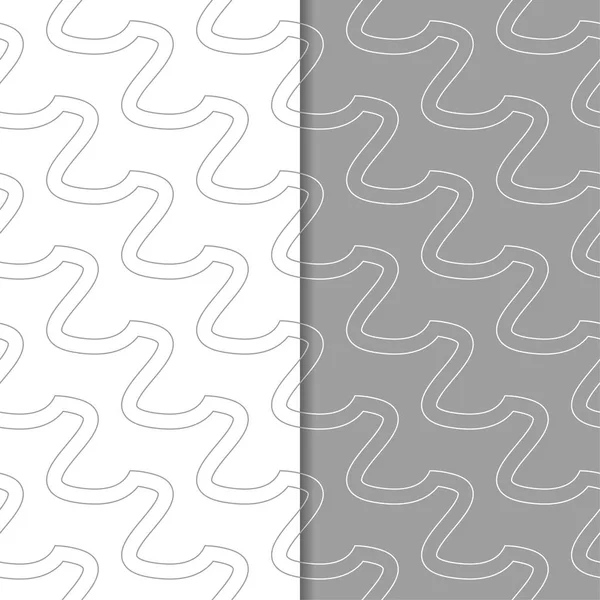 Gri ve beyaz geometrik parmak izi. Web, Tekstil ve duvar kağıtları için dikişsiz desen seti