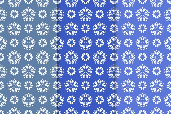 Çiçek süsler kümesi. Mavi dikey Dikişsiz desen. Duvar kağıdı arka plan
