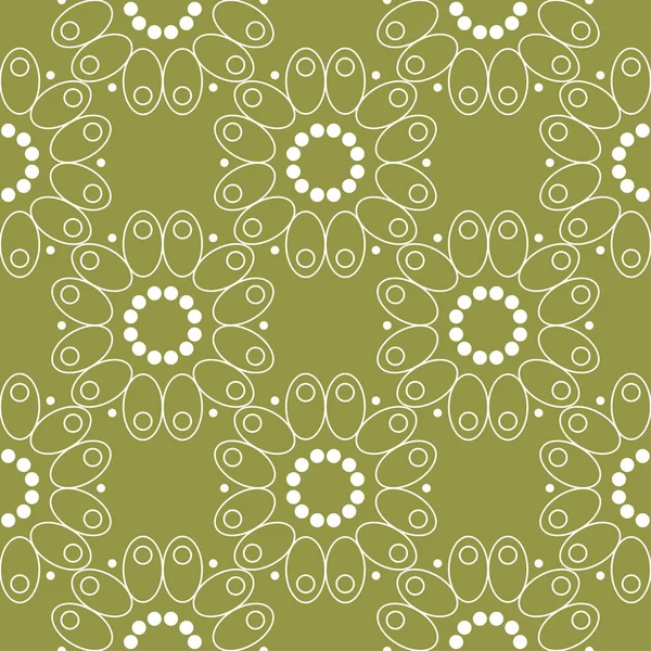 Zeytin yeşil zemin üzerine beyaz çiçekler. Tekstil ve duvar kağıtları için süs seamless modeli