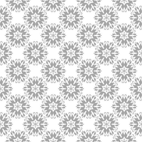 Işık gri ve beyaz çiçek süsleme. Tekstil ve duvar kağıtları için seamless modeli