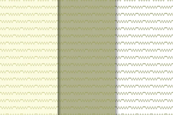 Zeytin yeşili ve beyaz geometrik süsler. Web, Tekstil ve duvar kağıtları için dikey Dikişsiz desen seti