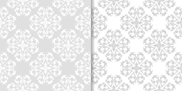 Işık gri çiçek arka planlar. Tekstil ve duvar kağıtları için dikişsiz desen seti