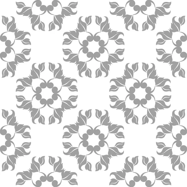 Wzór Biało Szarego Kwiatowy Ornament Jednolity Wzór Włókienniczych Tapety — Wektor stockowy
