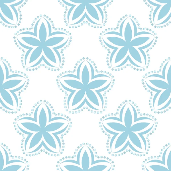 Beyaz zemin üzerine mavi çiçek süsleme. Tekstil ve duvar kağıtları için seamless modeli