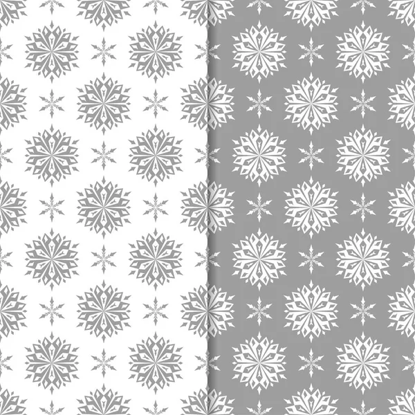 Beyaz ve gri çiçek arka planlar. Tekstil ve duvar kağıtları için dikişsiz desen seti