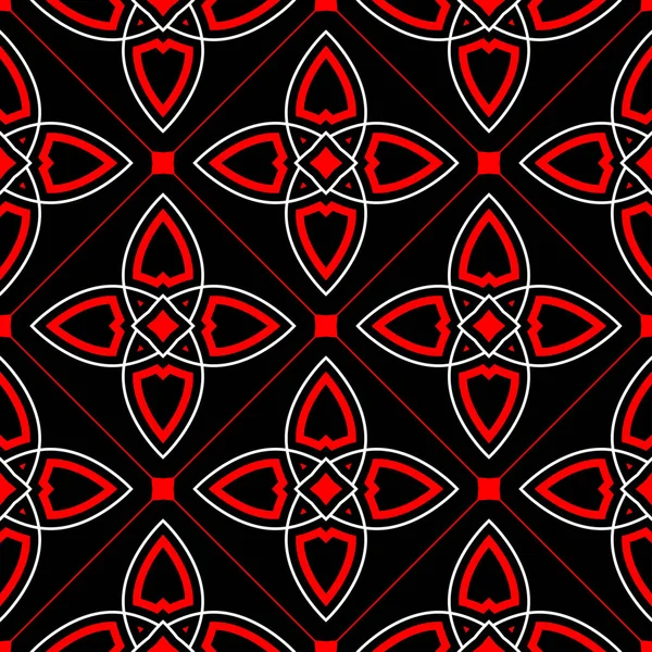 Geometrik seamless modeli. Siyah kırmızı beyaz bir arka plan duvar kağıtları, Tekstil ve kumaş için