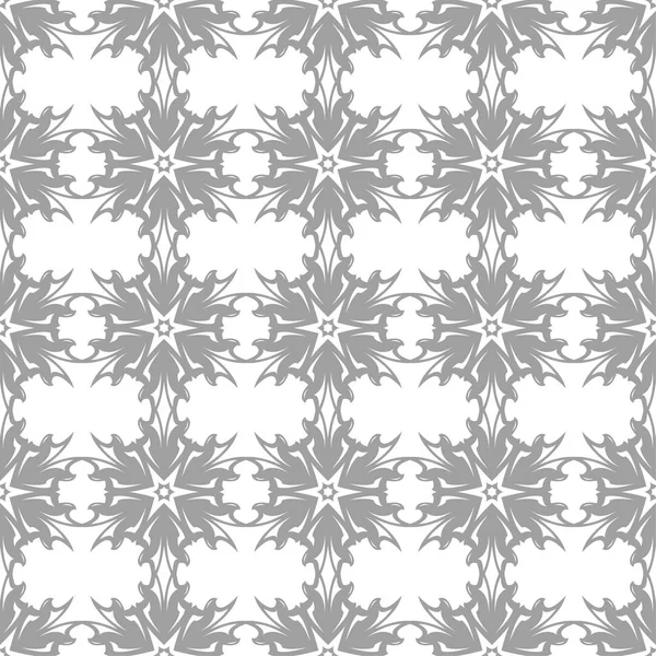 Beyaz arka plan üzerine açık gri çiçek süsleme. Tekstil ve duvar kağıtları için seamless modeli