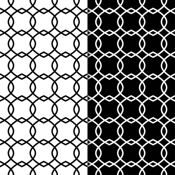 Ornements Géométriques Noirs Blancs Ensemble Motifs Sans Couture Pour Toile — Image vectorielle