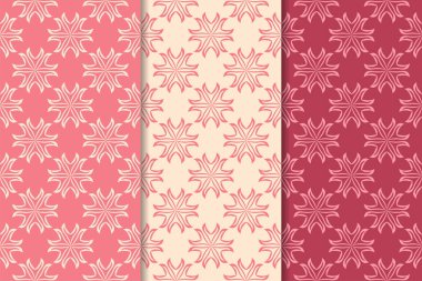 Çiçek süsler kümesi. Kiraz kırmızısı dikey Dikişsiz desen. Duvar kağıdı arka plan