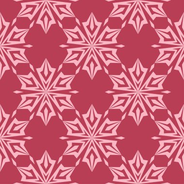 Kırmızı zemin üzerine çiçek süsleme. Tekstil ve duvar kağıtları için seamless modeli