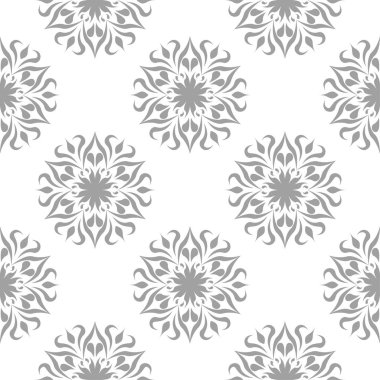 Beyaz arka plan üzerine açık gri çiçek öğe. Tekstil ve duvar kağıtları için seamless modeli
