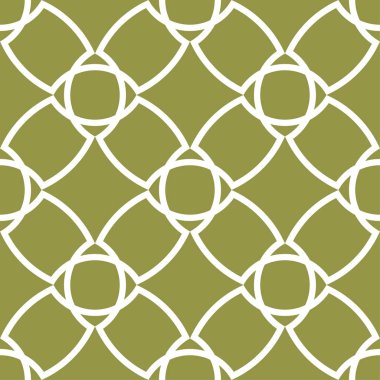 Zeytin yeşili ve beyaz geometrik süsleme. Web, Tekstil ve duvar kağıtları için seamless modeli