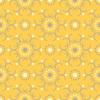 Sarı geometrik arka plan. Parlak Dikişsiz desen duvar kağıtları, Tekstil ve kumaş için