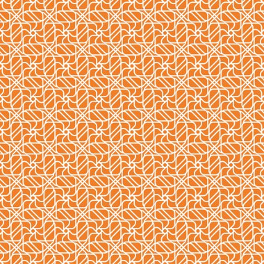 Geometrik süsleme. Turuncu ve beyaz seamless modeli web, Tekstil ve duvar kağıtları için