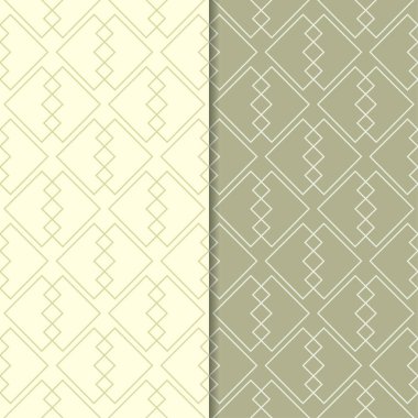 Zeytin yeşili geometrik süsler. Web, Tekstil ve duvar kağıtları için dikişsiz desen seti