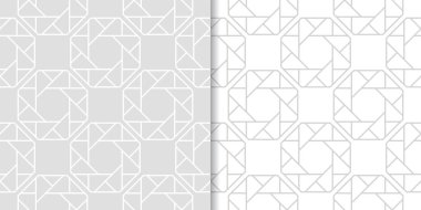 Işık gri geometrik süsler. Web, Tekstil ve duvar kağıtları için dikişsiz desen seti