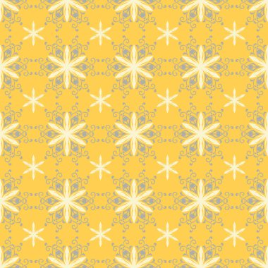 Sorunsuz çiçek desenli. Parlak sarı arka plan duvar kağıtları, Tekstil ve kumaş için çiçek tasarımları ile