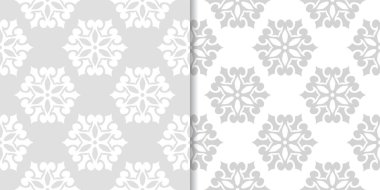 Işık gri çiçek arka planlar. Tekstil ve duvar kağıtları için dikişsiz desen seti