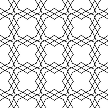 Siyah ve beyaz geometrik süsleme. Web, Tekstil ve duvar kağıtları için seamless modeli