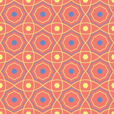 Geometrik renkli kesintisiz arka plan. Parlak turuncu arka plan duvar kağıtları, Tekstil ve kumaş için öğelerinde