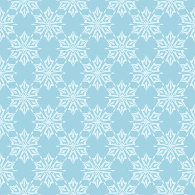 Mavi zemin üzerine beyaz çiçek desenli. Tekstil ve duvar kağıtları için sorunsuz süsleme