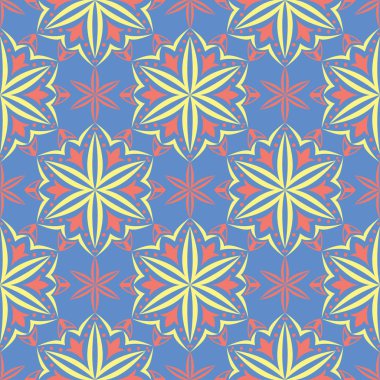 Çiçek mavi seamless modeli. Parlak arka plan duvar kağıtları, Tekstil ve kumaş için renkli çiçek öğeleri ile