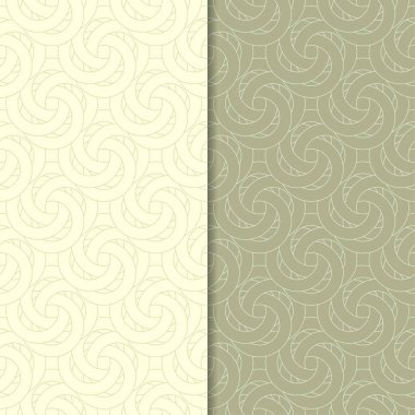 Zeytin yeşili geometrik süsler. Web, Tekstil ve duvar kağıtları için dikişsiz desen seti