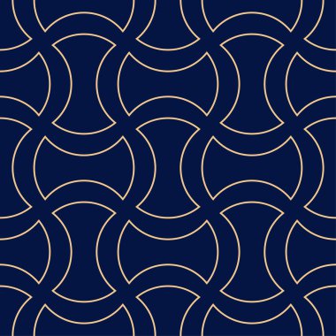 Mavi zemin üzerine altın geometrik süsleme. Web, Tekstil ve duvar kağıtları için seamless modeli