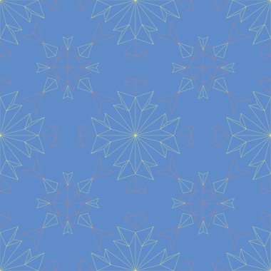 Çiçek mavi seamless modeli. Renkli çiçek elemanları ile parlak arka plan