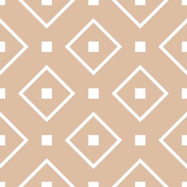 Bej ve beyaz geometrik süsleme. Web, Tekstil ve duvar kağıtları için seamless modeli