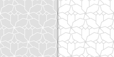 Geometrik süsler kümesi. Web, Tekstil ve duvar kağıtları için ışık gri Dikişsiz desen