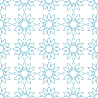 Beyaz ve mavi geometrik süsleme. Web, Tekstil ve duvar kağıtları için seamless modeli