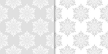 Işık gri çiçek arka planlar. Tekstil ve duvar kağıtları için dikişsiz desen seti