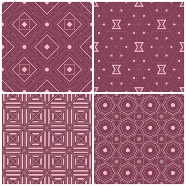 Menekşe sorunsuz arka plan duvar kağıtları, Tekstil ve kumaş için geometrik desenlerle ayarla