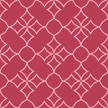 Kırmızı ve soluk pembe geometrik süsleme. Web, Tekstil ve duvar kağıtları için seamless modeli