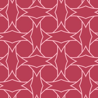 Kırmızı ve soluk pembe geometrik süsleme. Web, Tekstil ve duvar kağıtları için seamless modeli