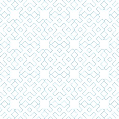 Geometrik süsleme. Beyaz ve mavi seamless modeli web, Tekstil ve duvar kağıtları için