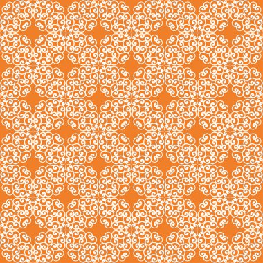 Turuncu ve beyaz çiçek süsleme. Tekstil ve duvar kağıtları için seamless modeli