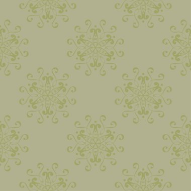 Zeytin yeşili çiçek süsleme. Tekstil ve duvar kağıtları için seamless modeli