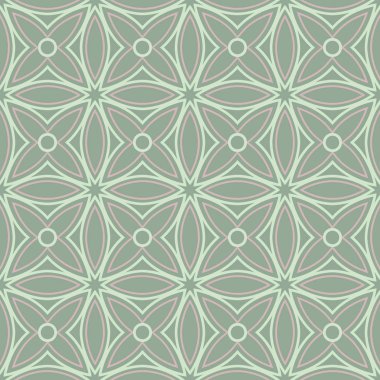 Geometrik seamless modeli. Zeytin yeşili arka plan duvar kağıtları, Tekstil ve kumaş için soluk pembe elemanları ile